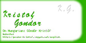 kristof gondor business card