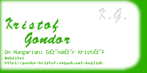 kristof gondor business card